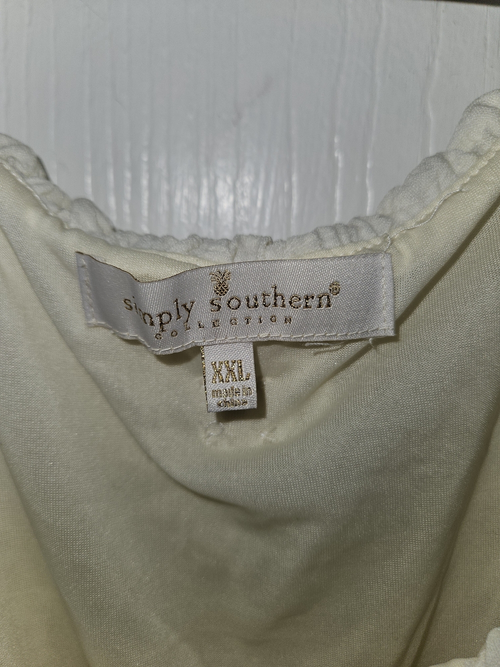 Simply Southern Cream Textured Tiered Midi Dress - Picture 3 of 6